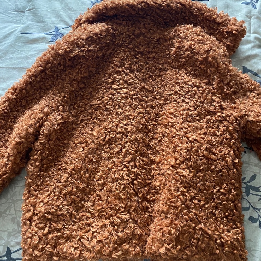 River island borg jacket in brown - Picture 3 of 5